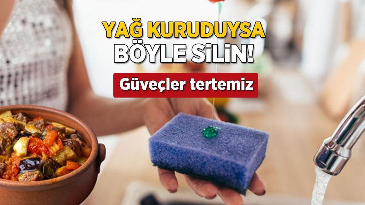 Güveçte kurumuş yağı dert etmeyin! Yarım saatte yeniliyor, fırçayla tertemiz