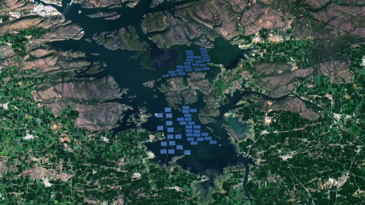 Su üstünde güneş enerjisi: Hindistan’ın yüzen santralleri uzaydan görünüyor